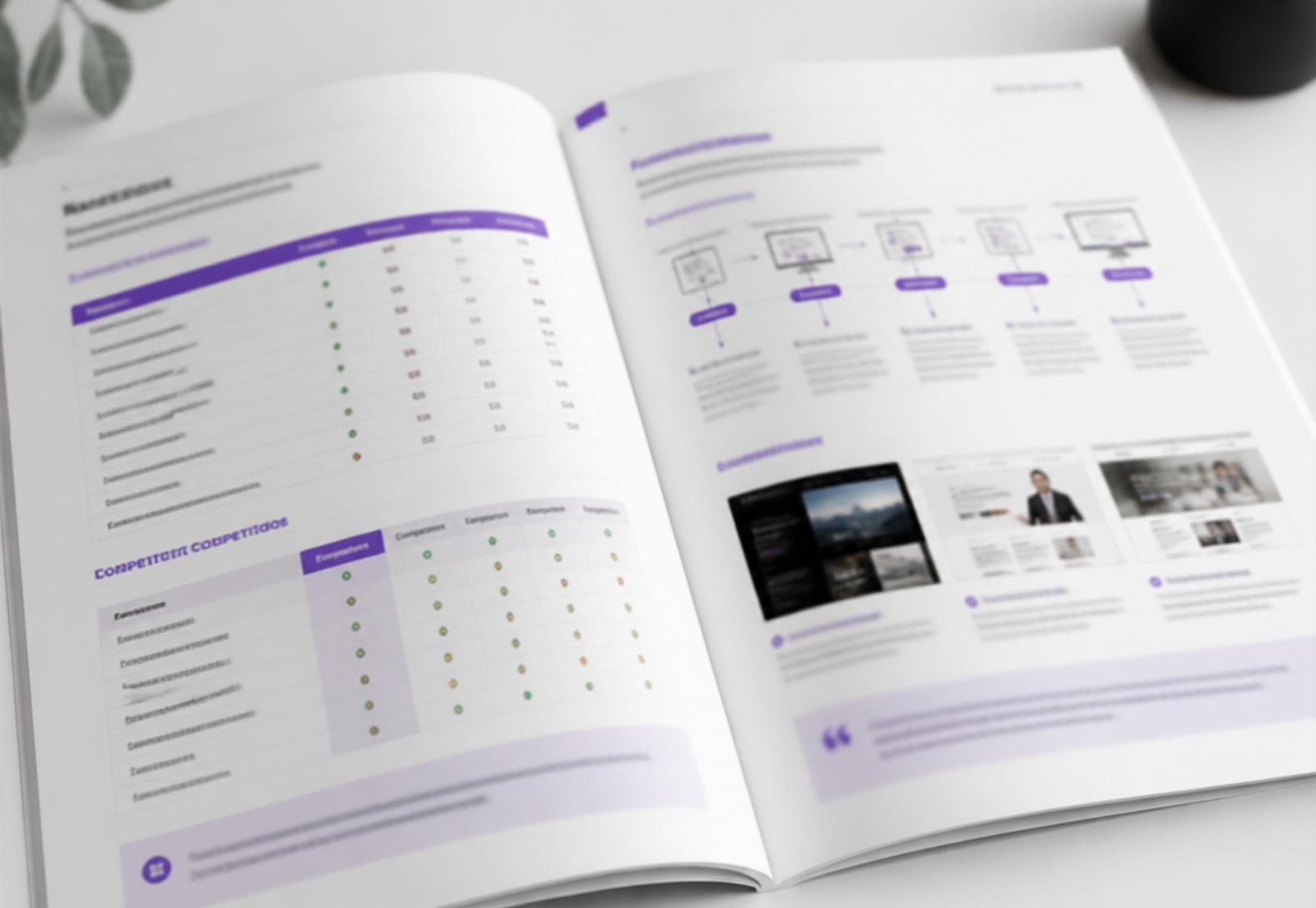 Sample competitor comparison spread from a visibility report